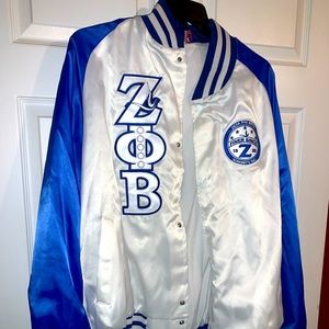 Zeta Phi Beta satin baseball jacket